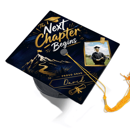 Personalized Next Chapter Begins Graduation Cap Topper