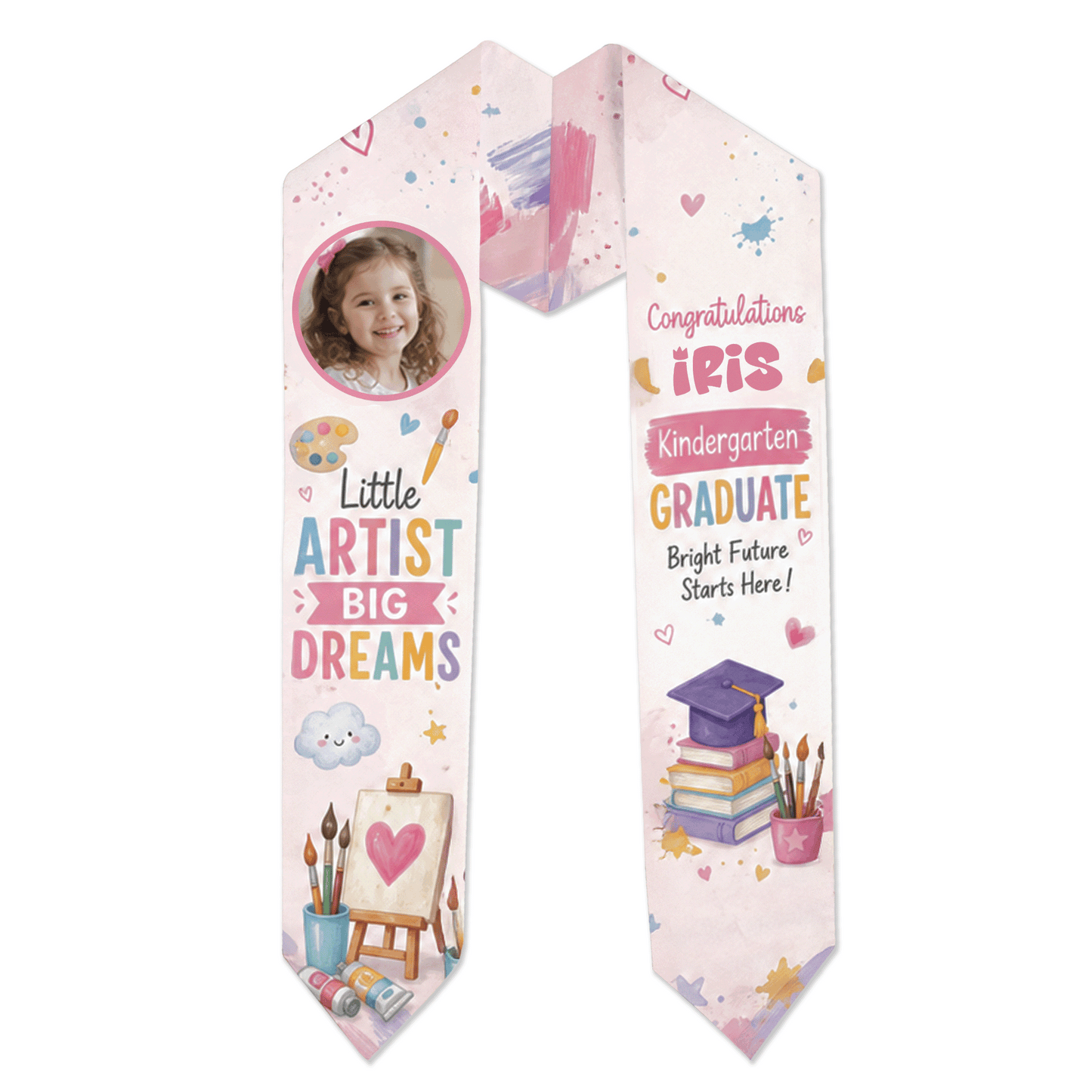 Personalized Little Artist Big Dreams Kid Graduation Stole – Custom Name