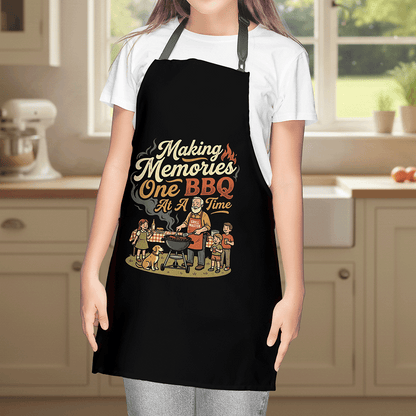 Making Memories One BBQ at a Time Apron – Funny BBQ Grilling Apron Gift for Grandpa