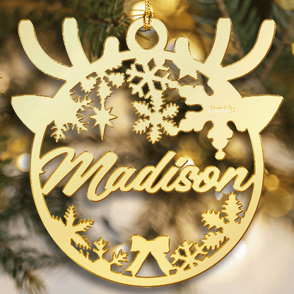 Custom Mirrored Acrylic Christmas Ornament - Personalized Name Gift