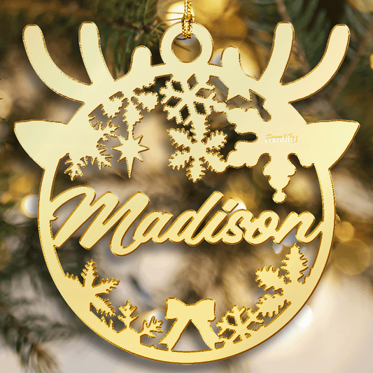 Custom Mirrored Acrylic Christmas Ornament - Personalized Name Gift