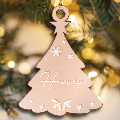 Custom Mirrored Acrylic Tree Ornament - Personalized Name Gift