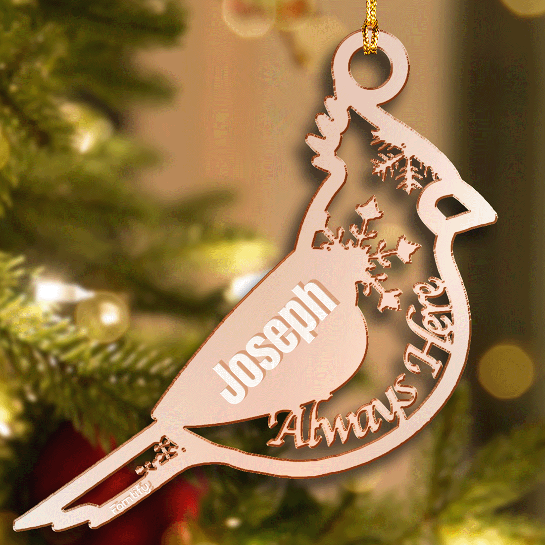 Personalized Christmas Memorial Mirrored Acrylic Ornament -  Loss Of Loved One Gift