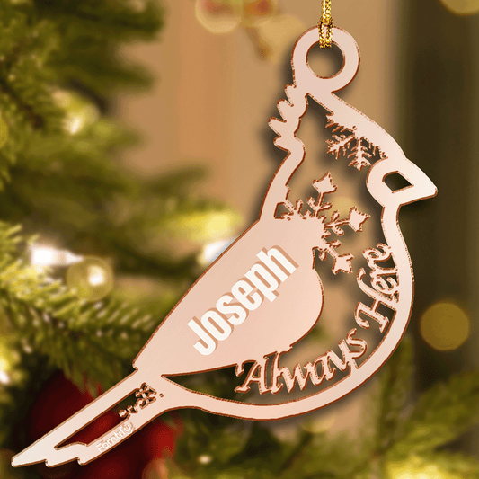 Personalized Christmas Memorial Mirrored Acrylic Ornament - Loss Of Loved One Gift