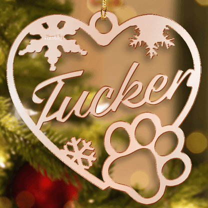 Personalized Pet's Name Mirrored Acrylic For Paw Lover Ornament