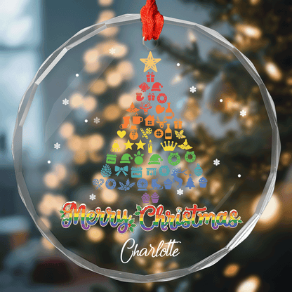 Personalized Pride Christmas Tree Glass Ornament