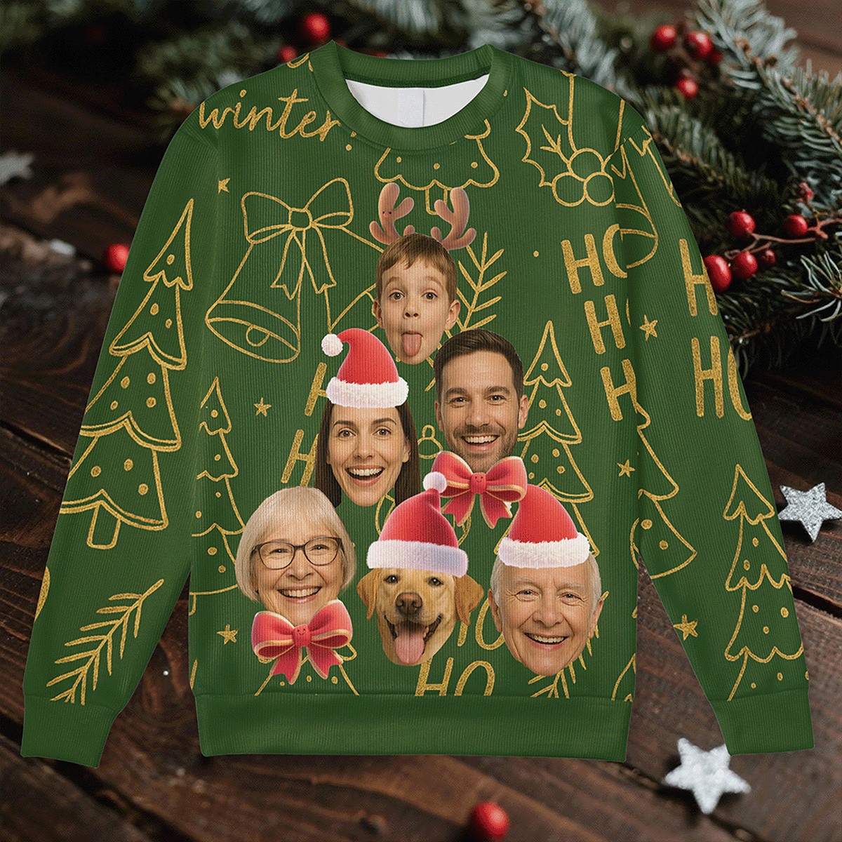 Personalized Your Family Face Ugly Christmas Sweater