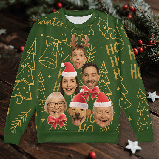 Personalized Your Family Face Ugly Christmas Sweater