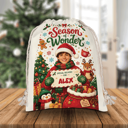 Personalized Season of Wonder Christmas Sack with Custom Name
