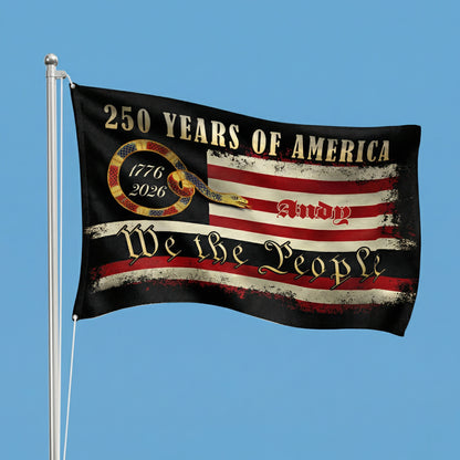 Personalized 250 Years Of America - We The People Banner House Flag