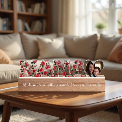 Personalized Floral Name LED Lamp – Mother’s Day Gift for Mom or Grandma – Custom Acrylic Light Keepsake