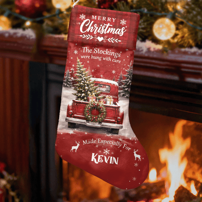 Personalized The Stockings Were Hung with Care Christmas Stocking with Custom Name