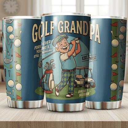 Golf Grandpa 20oz Tumbler – Stainless Steel Travel Mug Gift for Golf Lovers