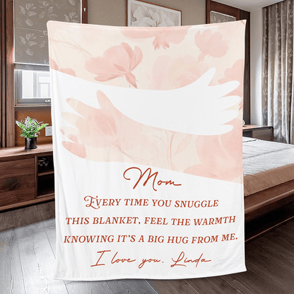 “Wrapped in Our Love” Personalized Photo Blanket – Mother’s Day Gift for Mom & Grandma Custom Family Keepsake