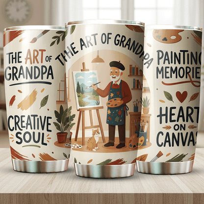 The Art of Grandpa 20oz Tumbler – Stainless Steel Travel Mug Gift for Grandpa