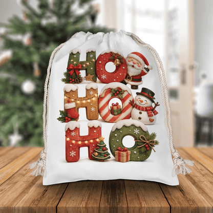 Personalized Ho Ho Ho Christmas Sack with Custom Name