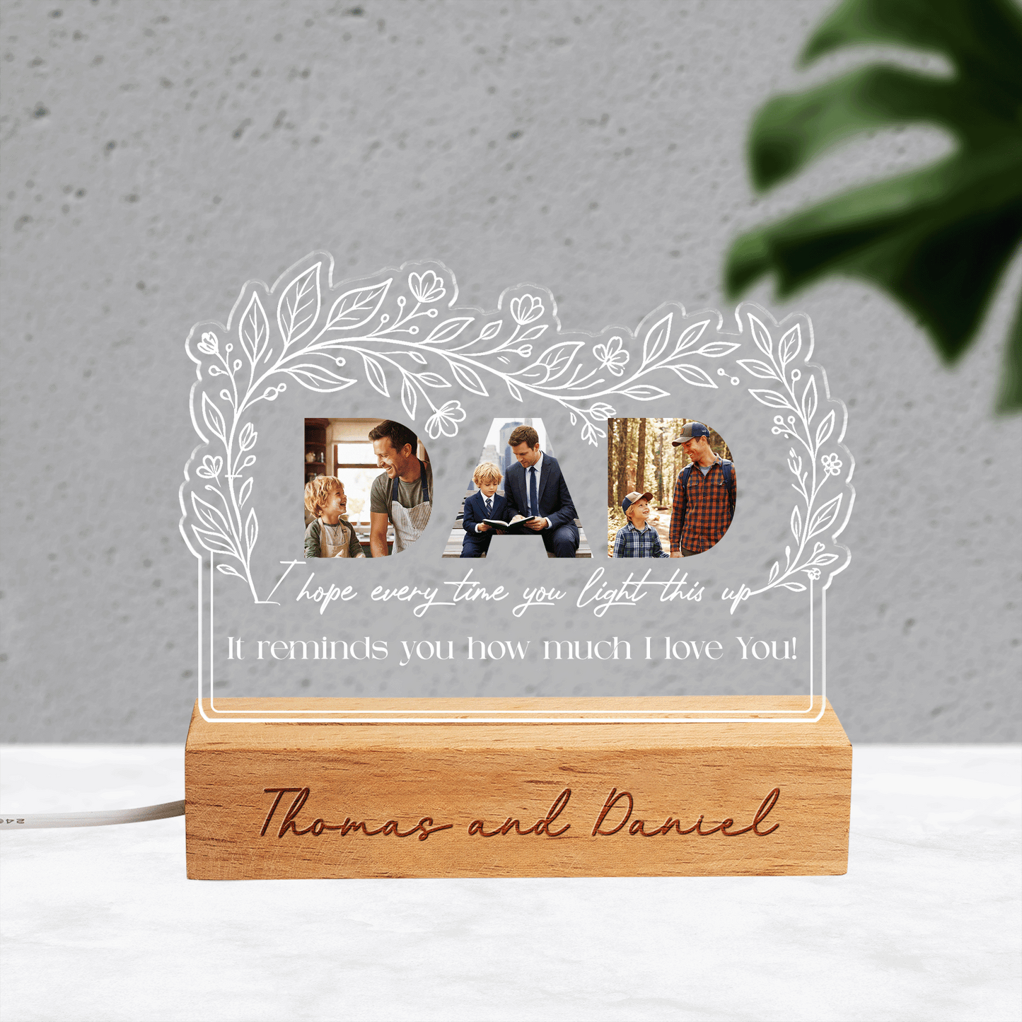 Personalized I Hope Every Time You Light This Up Photo Night Light – Custom Photo LED Acrylic Lamp