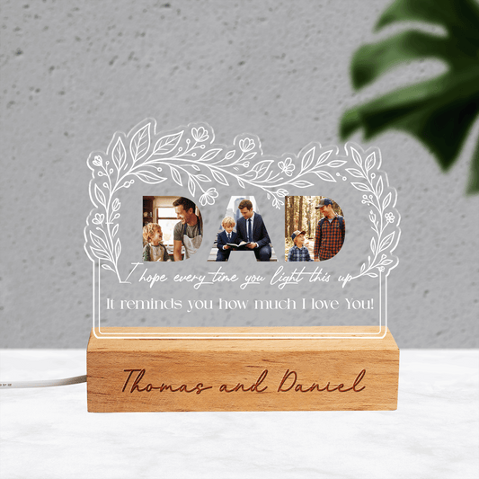 Personalized I Hope Every Time You Light This Up Photo Night Light – Custom Photo LED Acrylic Lamp