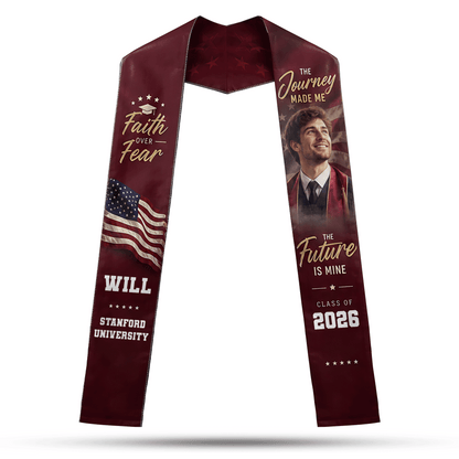 Personalized Faith Over Fear Graduation Stole – Custom Name