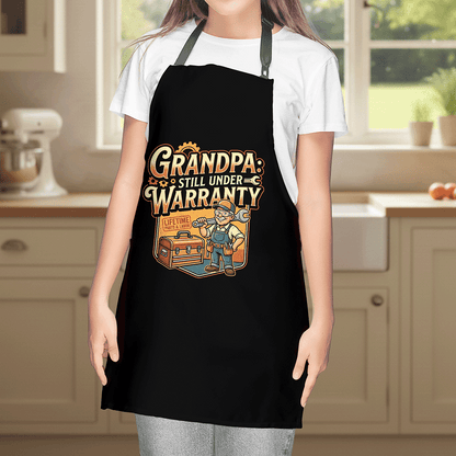 Grandpa Still Under Warranty Apron – Funny Grandpa BBQ & Cooking Apron Gift