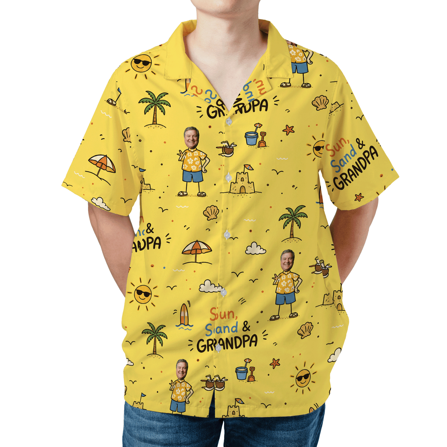Sun Sand and Grandpa Hawaiian Shirt – Personalized Tropical Gift for Grandpa