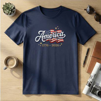 United States 250th Independence 1776–2026 Embroidered T-Shirt