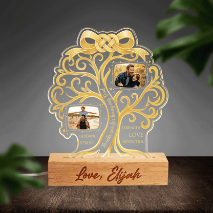 Personalized Dad Photo Night Light – Custom Photo Father’s Day Gift, Thank You for Being My Dad LED Lamp