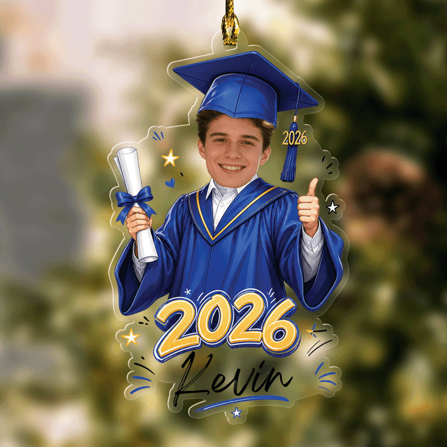 Personalized Graduation Name Year and Photo Acrylic Ornament