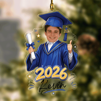 Personalized Graduation Name Year and Photo Acrylic Ornament