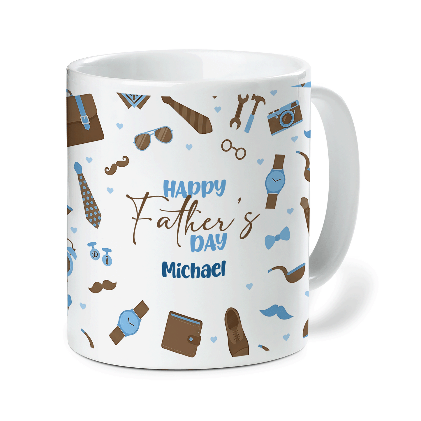 Personalized Happy Father’s Day Ceramic Mug Custom Name Gift for Dad Birthday Gift Idea