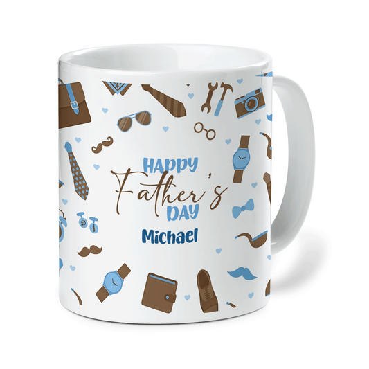 Personalized Happy Father’s Day Ceramic Mug Custom Name Gift for Dad Birthday Gift Idea