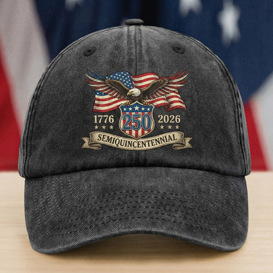 Proud Since 1776 - Independence Day & 250th Anniversary Gift for Americans - Personalized Washed Denim Baseball Cap