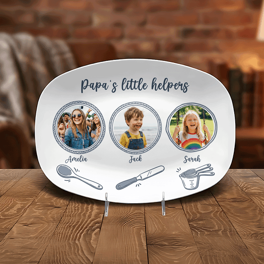 Personalized “Papa’s Little Helpers” Decorative Plate – Custom Family Keepsake