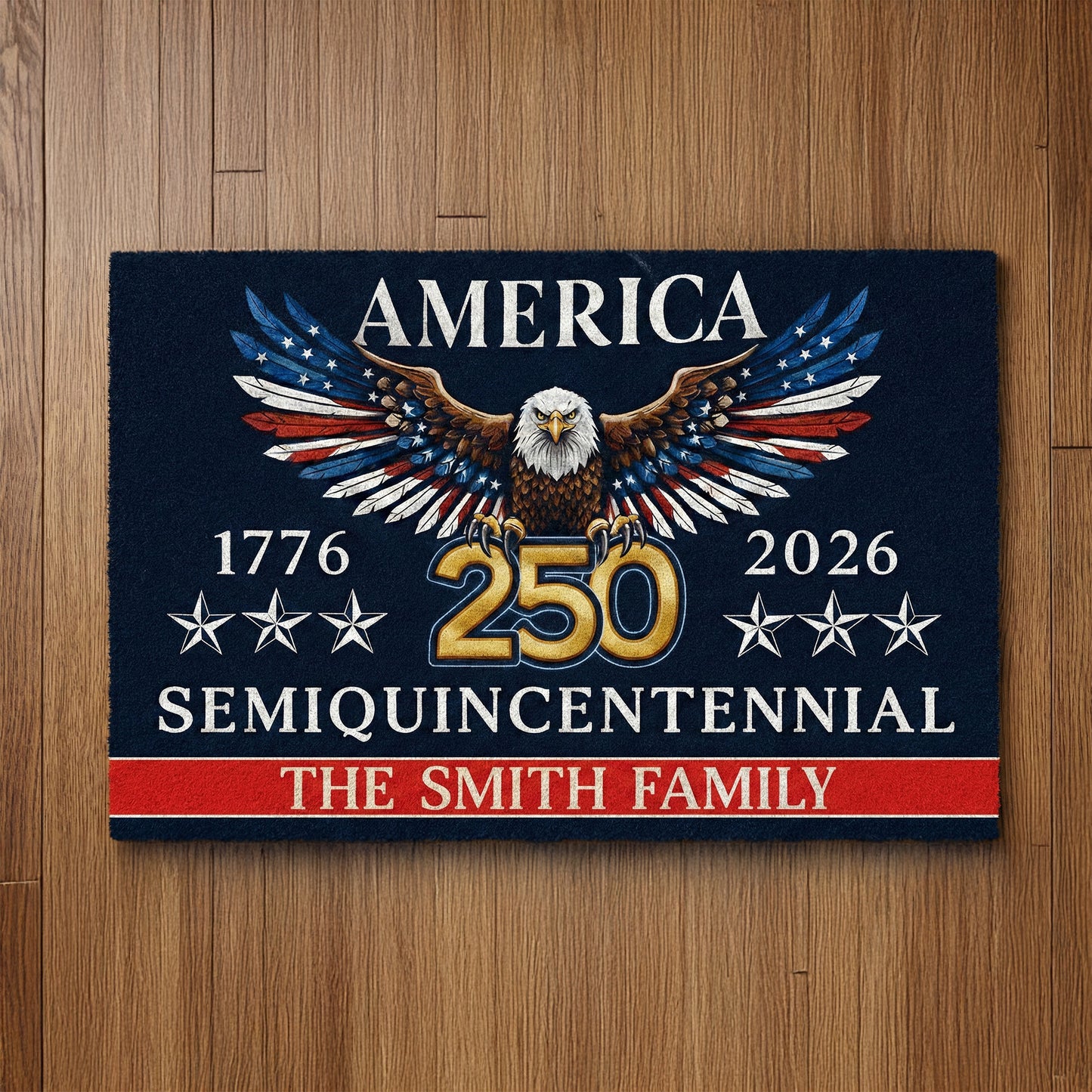 USA 250 Years of Freedom Doormat - Semiquincentennial Patriotic Welcome Mat