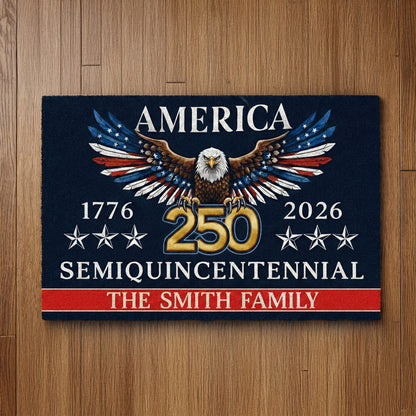 USA 250 Years of Freedom Doormat - Semiquincentennial Patriotic Welcome Mat