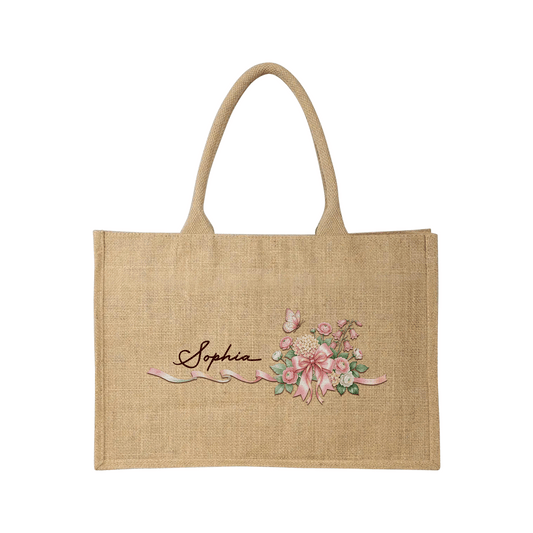 Personalized Linen Handbag – Minimalist Everyday Style Gift for Mom Birthday & Holiday Tote