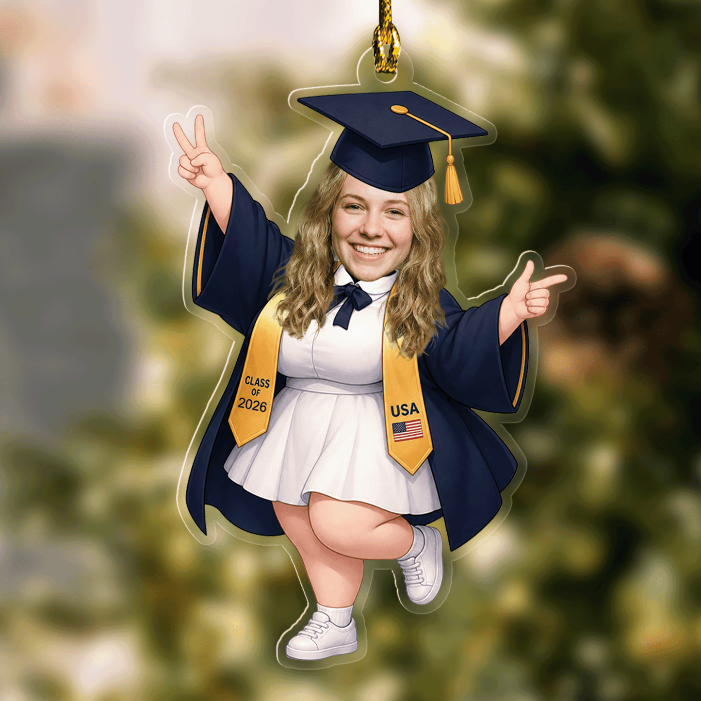 Personalized Graduation Year and Photo Acrylic Ornament