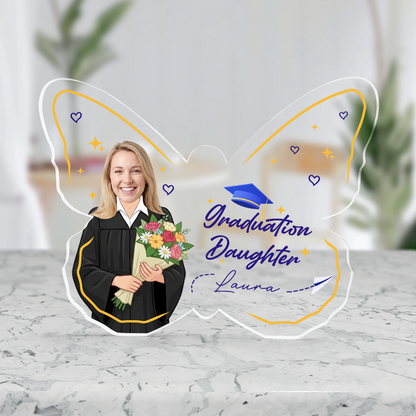 Personalized Graduation Daughter Butterfly Acrylic Plaque – Custom Photo Keepsake
