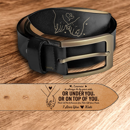 Always By Your Side – Meaningful Gift for Husband – Personalized Engraved Leather Belt