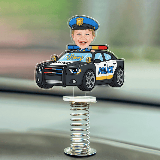 Personalized Police Car Standee for Dad – Custom Photo Father’s Day Gift