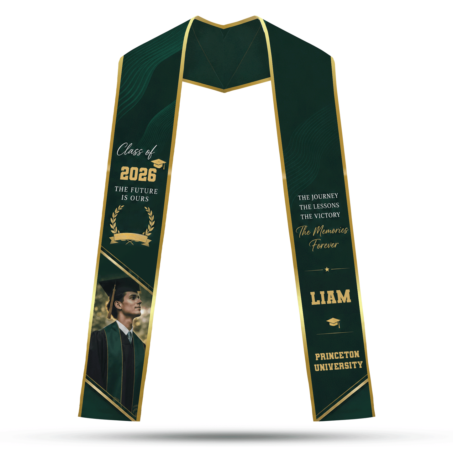 Personalized The Future Is Ours The Journey The Lessons The Victory The Memories Forever Graduation Stole – Custom Photo and Name