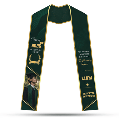 Personalized The Future Is Ours The Journey The Lessons The Victory The Memories Forever Graduation Stole – Custom Photo and Name