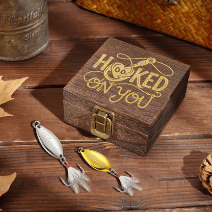 Personalized Engraved Fishing Lure for Dad – “Hooked On You” Custom Name Gift