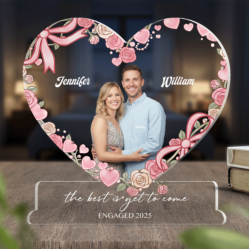 The Best Is Yet to Come – Inspirational Wedding Gift for Couples – Personalized Heart Acrylic Plaque