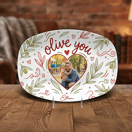 Personalized “Olive You” Decorative Plate – Custom Name Kitchen Keepsake