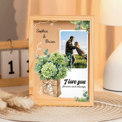 I Love You Forever and Always Photo Frame Light Box - Custom Photo LED Gift for Dad