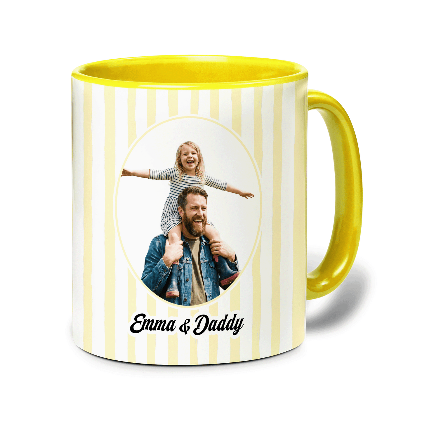 Personalized Photo Accent Mug – Custom Picture Coffee Mug with Colored Handle & Interior
