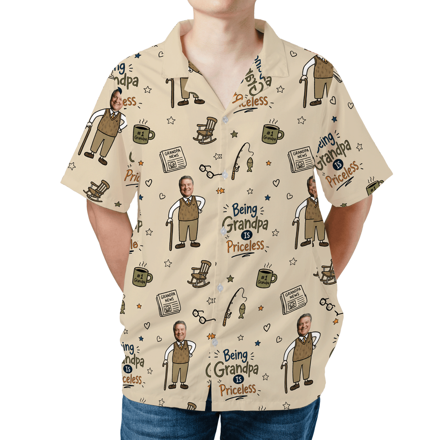 Being Grandpa Priceless Hawaiian Shirt – Personalized Tropical Gift for Grandpa