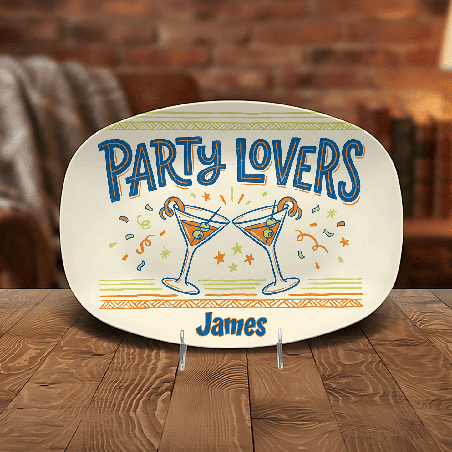Personalized Party Lovers Decorative Plate – Custom Name Celebration Keepsake