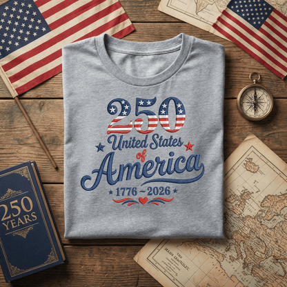 America 250 Years of Freedom - 1776-2026 Patriotic Eagle T-Shirt Design